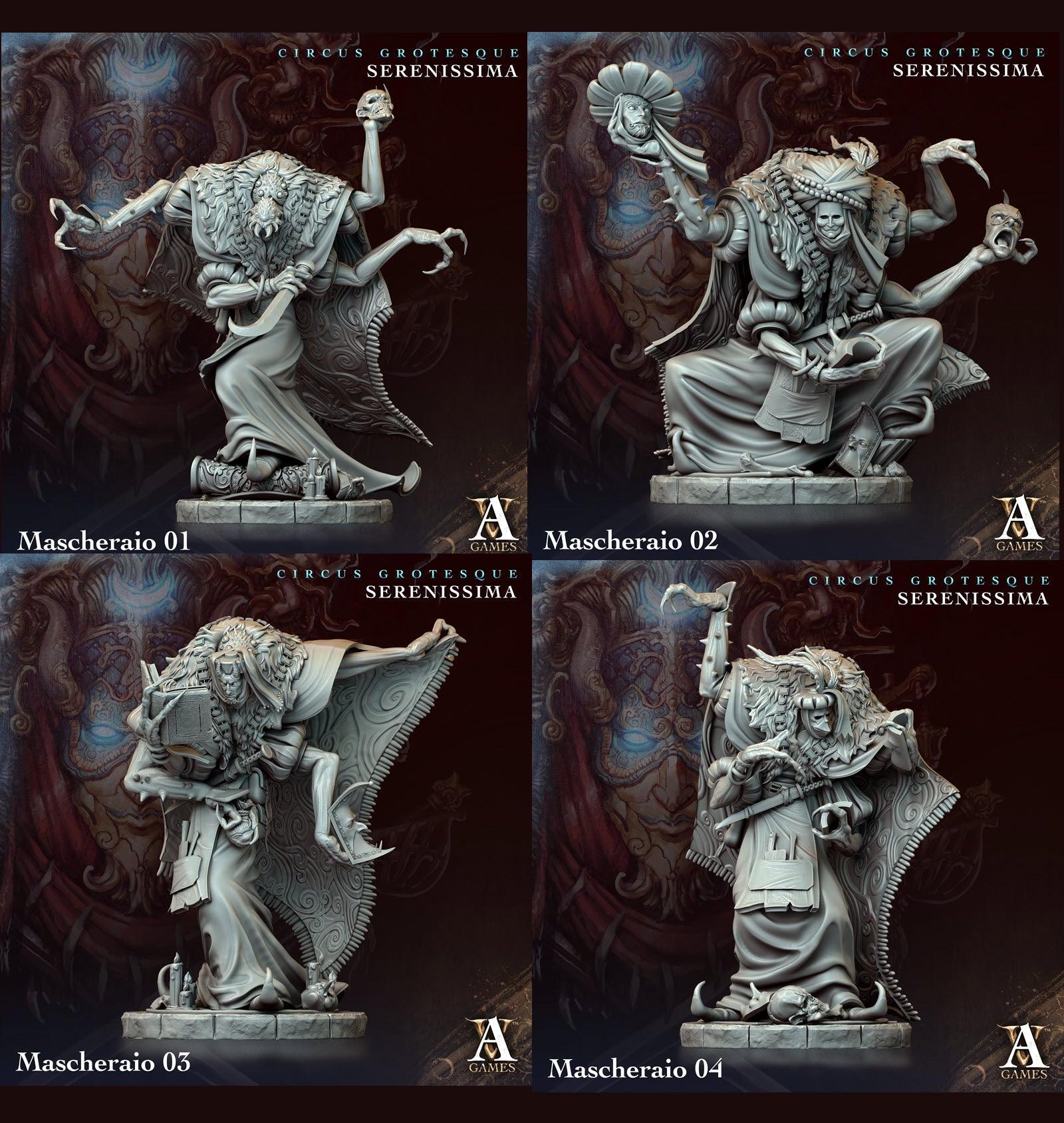 3D Printed Archvillain Games Circus Grotesque - Serenissima Mascheraio 28 32mm D&D (Online Only)