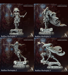 3D Printed Archvillain Games Circus Grotesque - Serenissima Ruffian Harlequin 28 32mm D&D (Online Only)