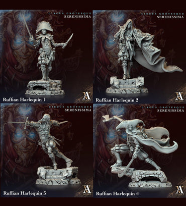 3D Printed Archvillain Games Circus Grotesque - Serenissima Ruffian Harlequin 28 32mm D&D (Online Only)