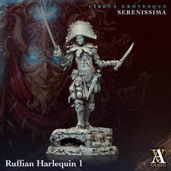 3D Printed Archvillain Games Circus Grotesque - Serenissima Ruffian Harlequin 28 32mm D&D (Online Only)