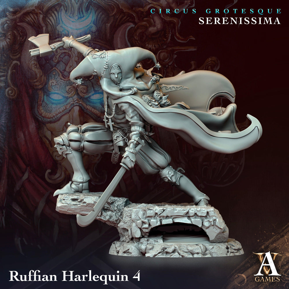 3D Printed Archvillain Games Circus Grotesque - Serenissima Ruffian Harlequin 28 32mm D&D (Online Only)