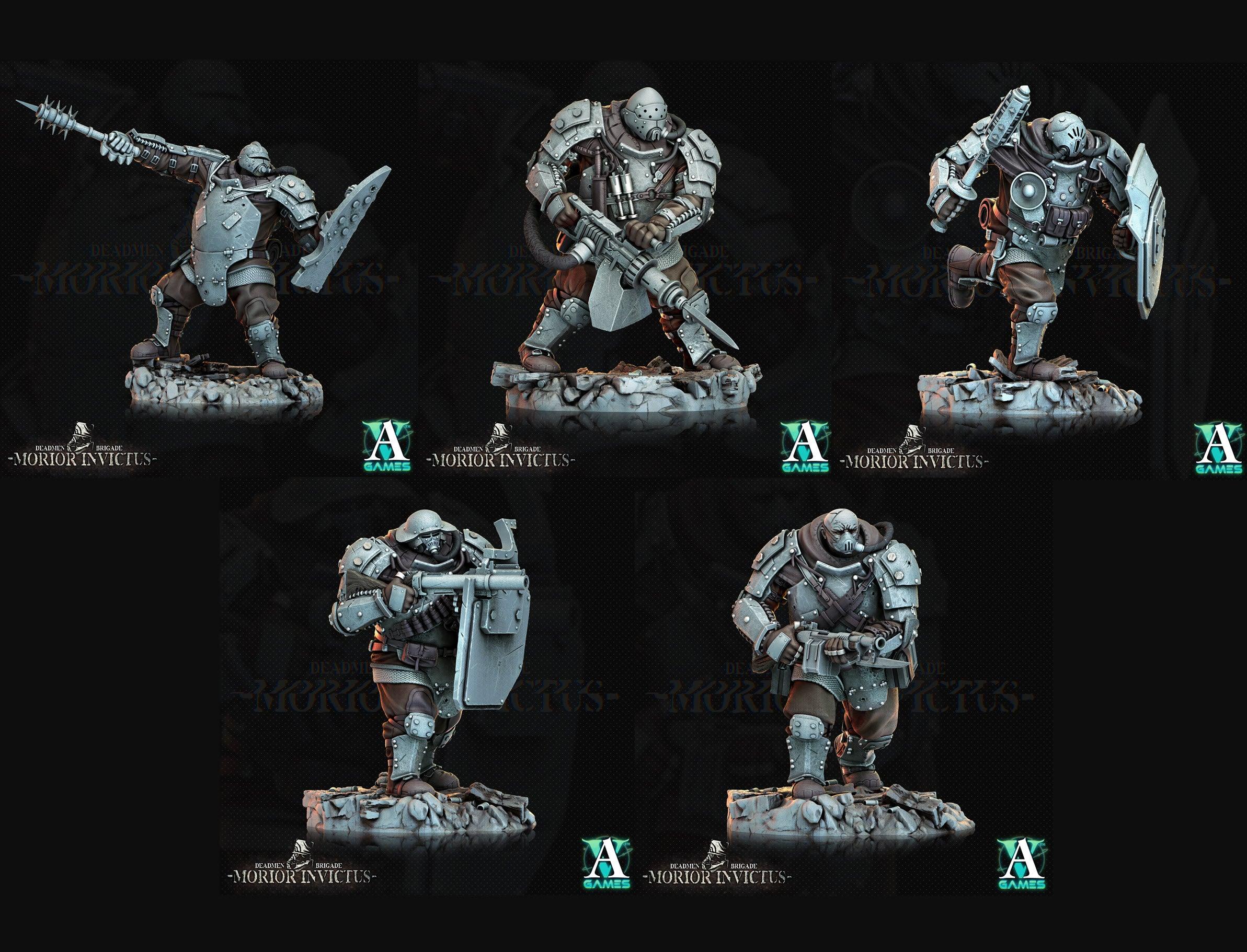3D Printed Archvillain Games Deadmen Brigade - Morior Invictus Morior Iron Guard 28 32mm D&D (Online Only)