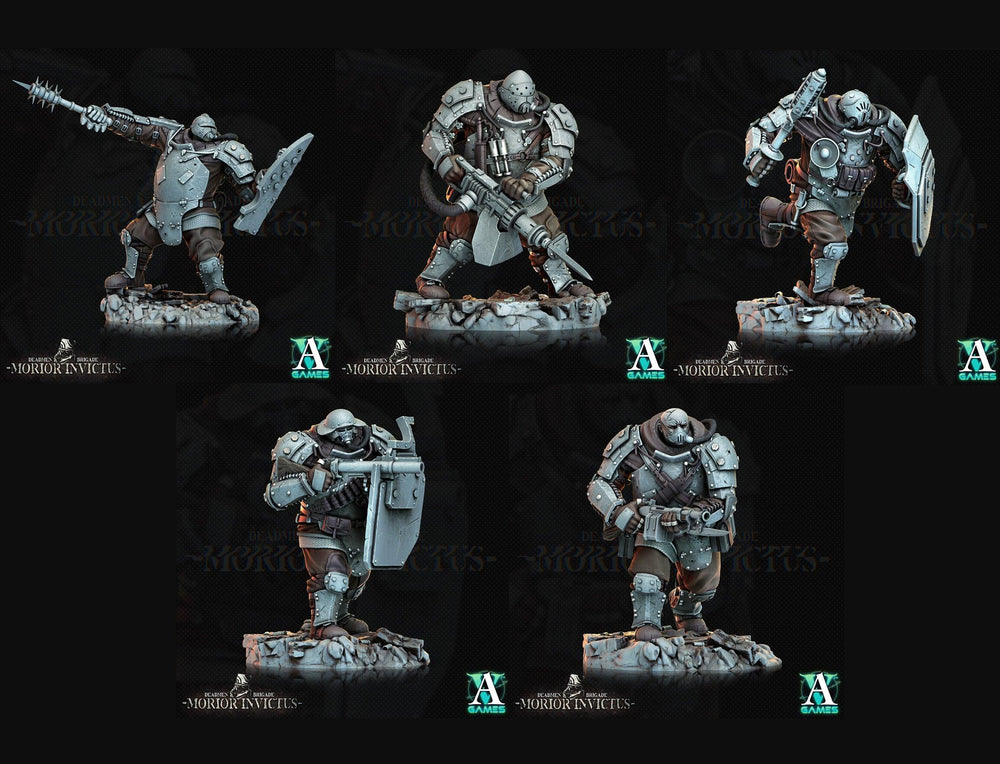 3D Printed Archvillain Games Deadmen Brigade - Morior Invictus Morior Iron Guard 28 32mm D&D (Online Only)