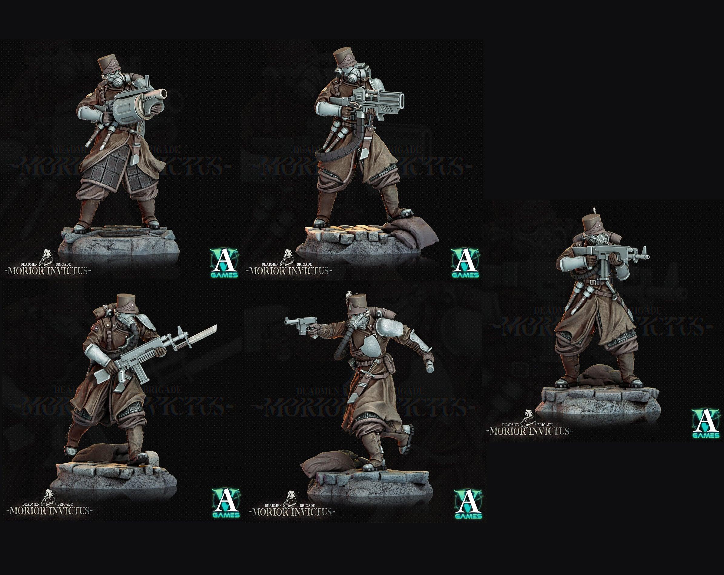 3D Printed Archvillain Games Deadmen Brigade - Morior Invictus Morior Light Infantry 28 32mm D&D (Online Only)