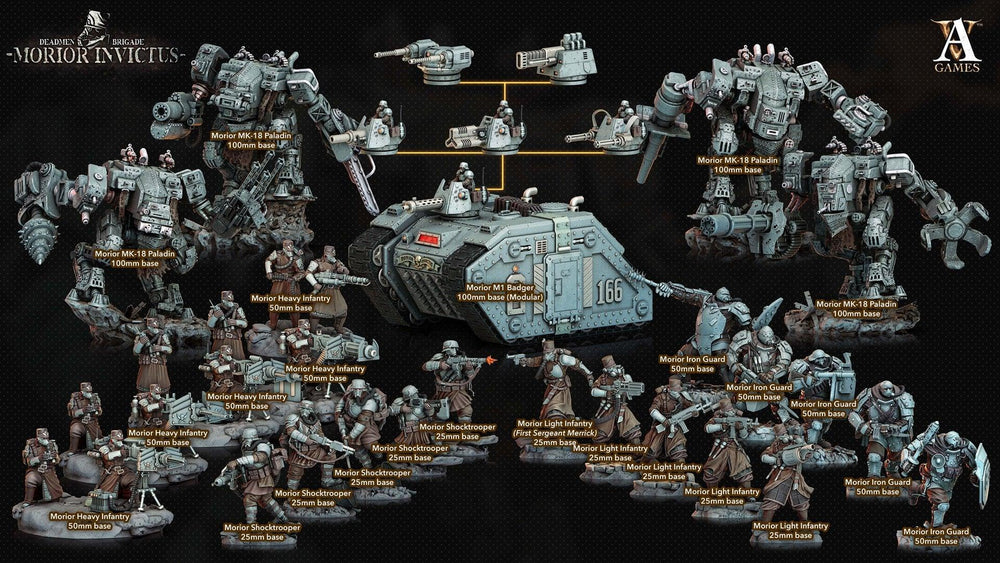 3D Printed Archvillain Games Deadmen Brigade - Morior Invictus Morior MK-18 Paladin 28 32mm D&D (Online Only)