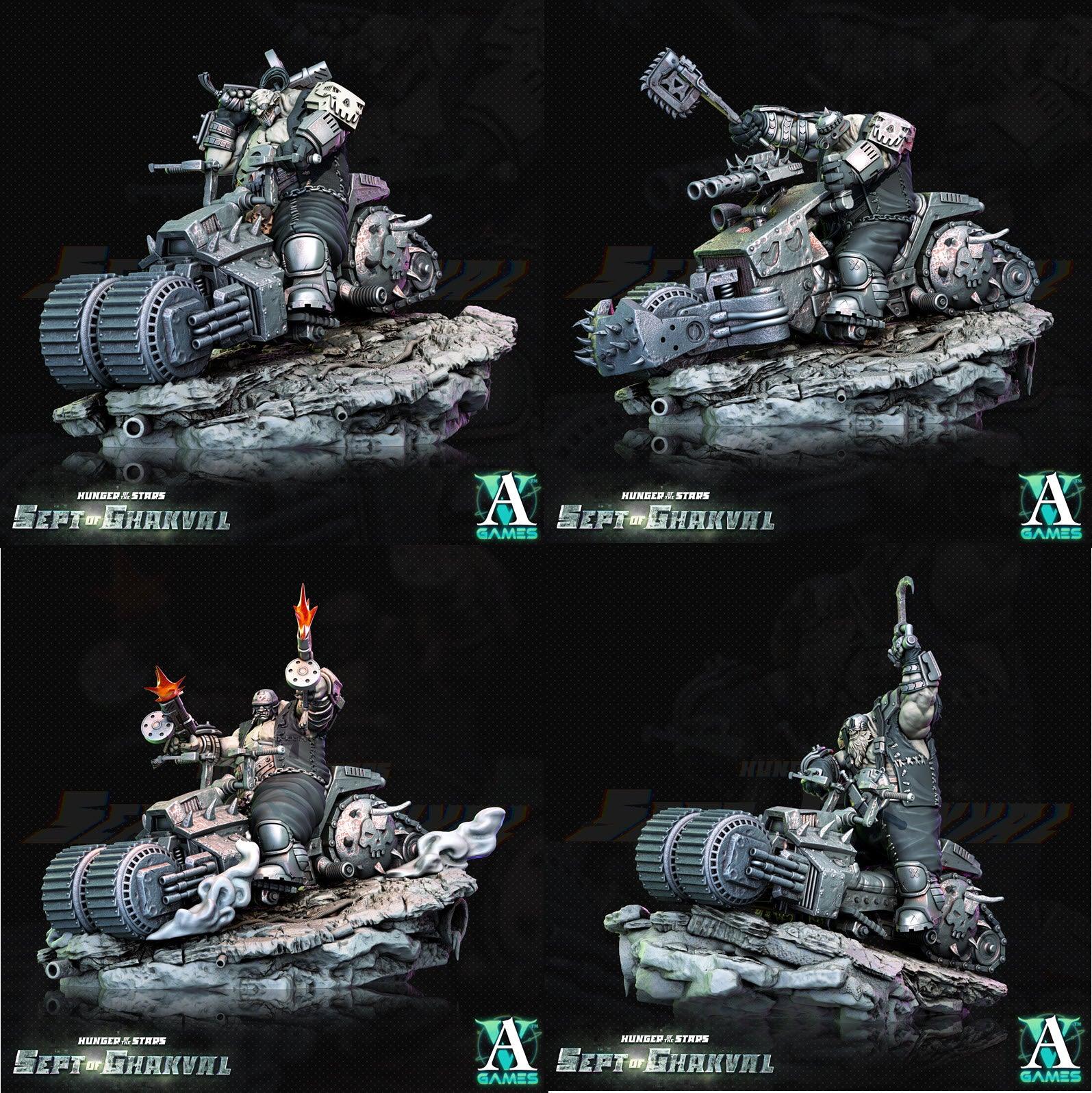 3D Printed Archvillain Games Ghakval Bikers Hunger of the Stars 28 32mm D&D (Online Only)