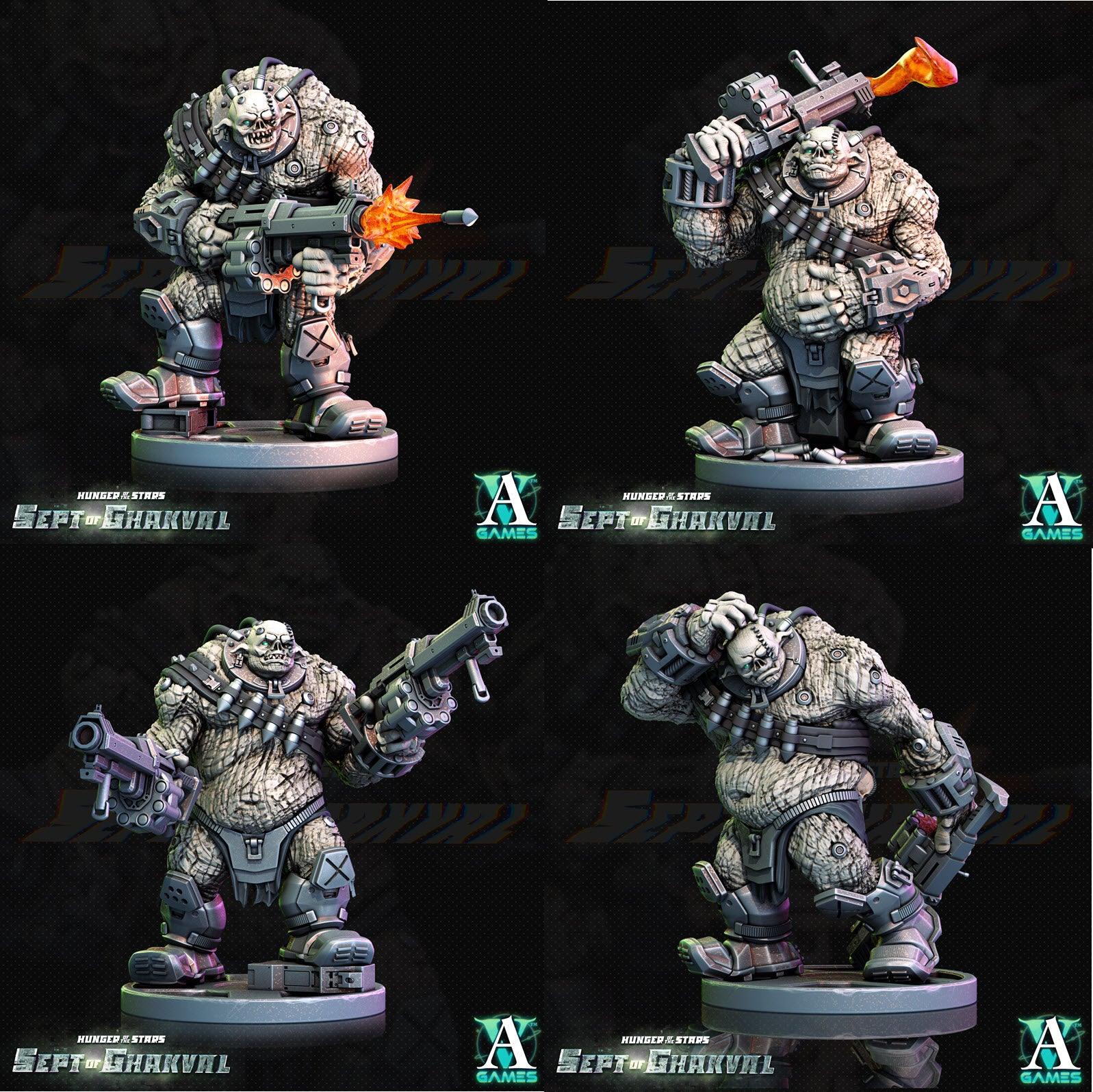 3D Printed Archvillain Games Ghakval Ghu Grunts Hunger of the Stars 28 32mm D&D (Online Only)