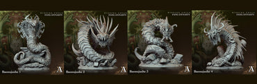 3D Printed Archvillain Games Hissing Coils - Fang Dynasty Baonujushe 28 32mm D&D (Online Only)
