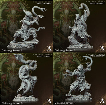 3D Printed Archvillain Games Hissing Coils - Fang Dynasty Coilsong Savant 28 32mm D&D (Online Only)