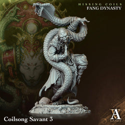 3D Printed Archvillain Games Hissing Coils - Fang Dynasty Coilsong Savant 28 32mm D&D (Online Only)