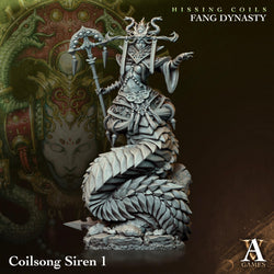 3D Printed Archvillain Games Hissing Coils - Fang Dynasty Coilsong Siren 28 32mm D&D (Online Only)