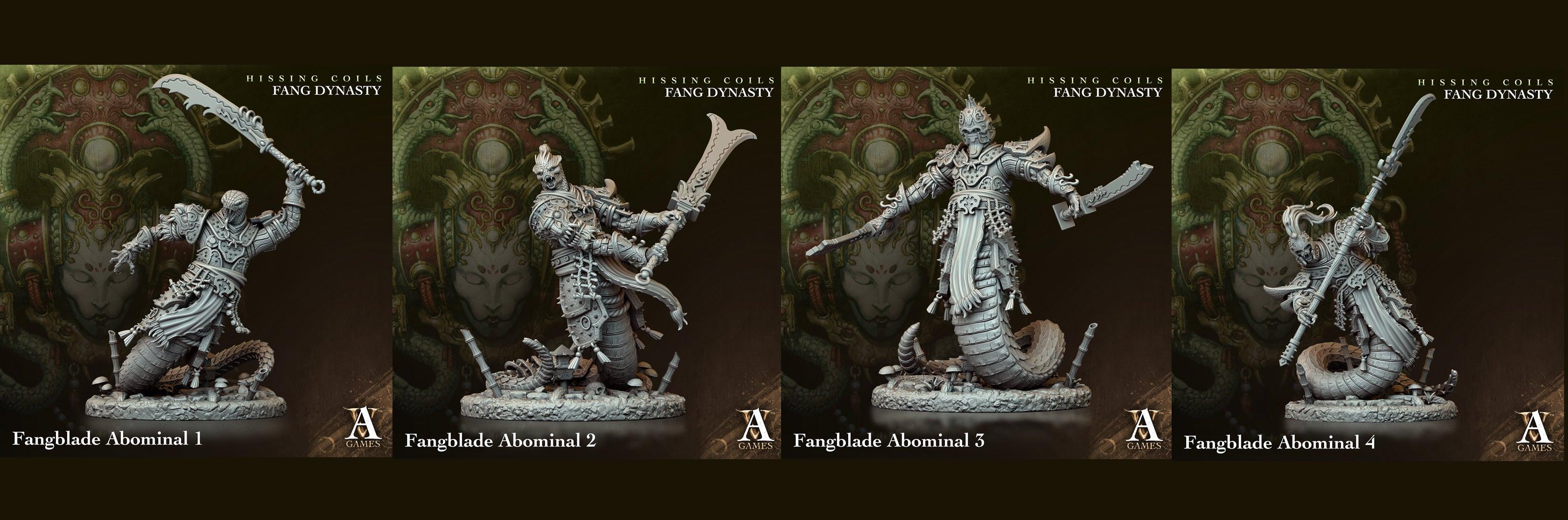3D Printed Archvillain Games Hissing Coils - Fang Dynasty Fangblade Abominal 28 32mm D&D (Online Only)