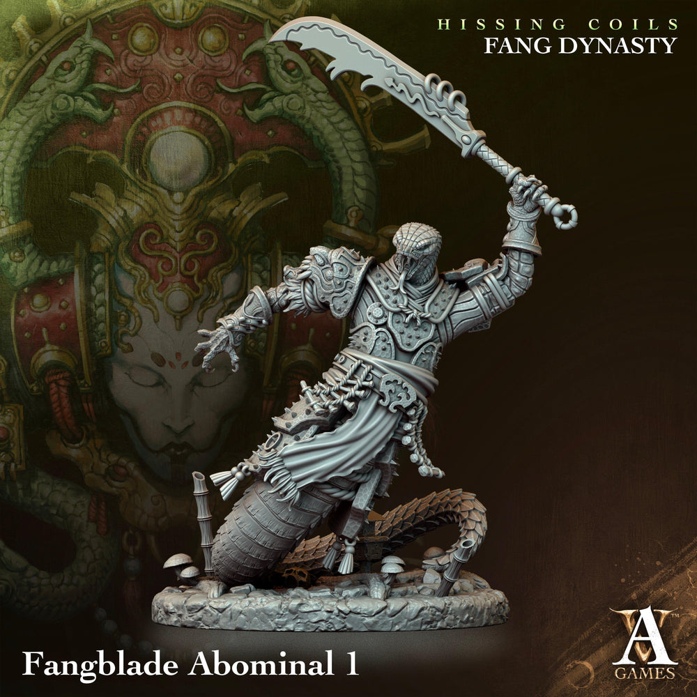 3D Printed Archvillain Games Hissing Coils - Fang Dynasty Fangblade Abominal 28 32mm D&D (Online Only)