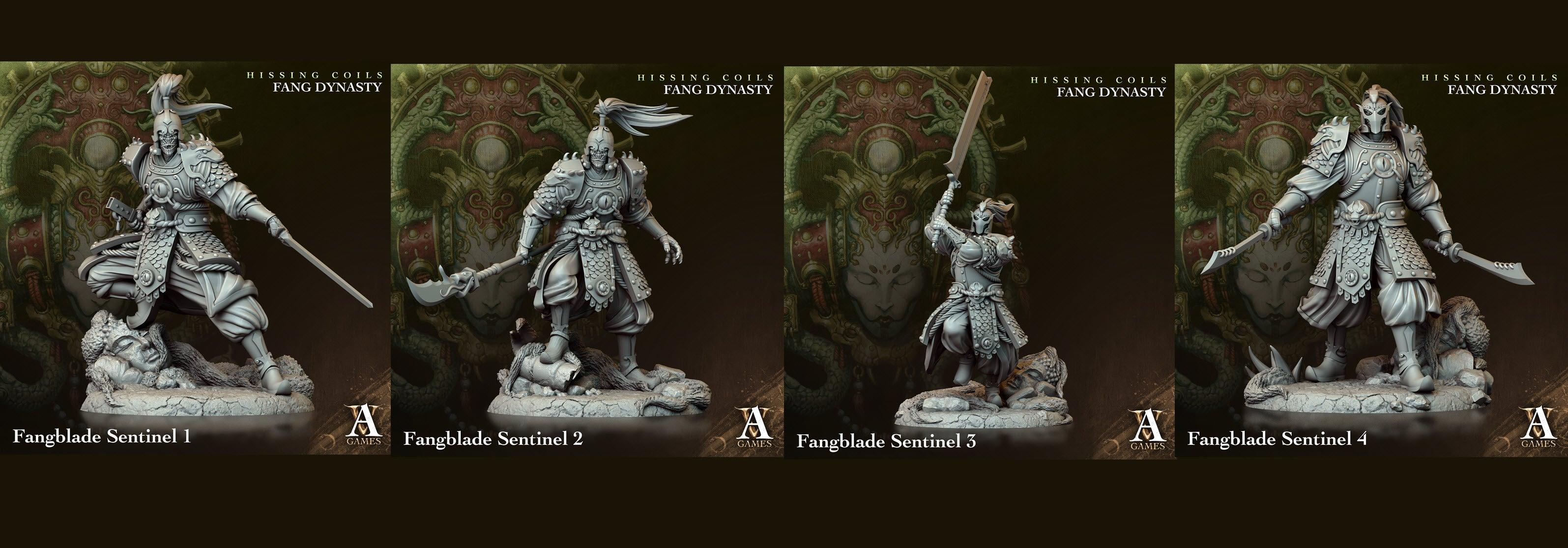 3D Printed Archvillain Games Hissing Coils - Fang Dynasty Fangblade Sentinel 28 32mm D&D (Online Only)