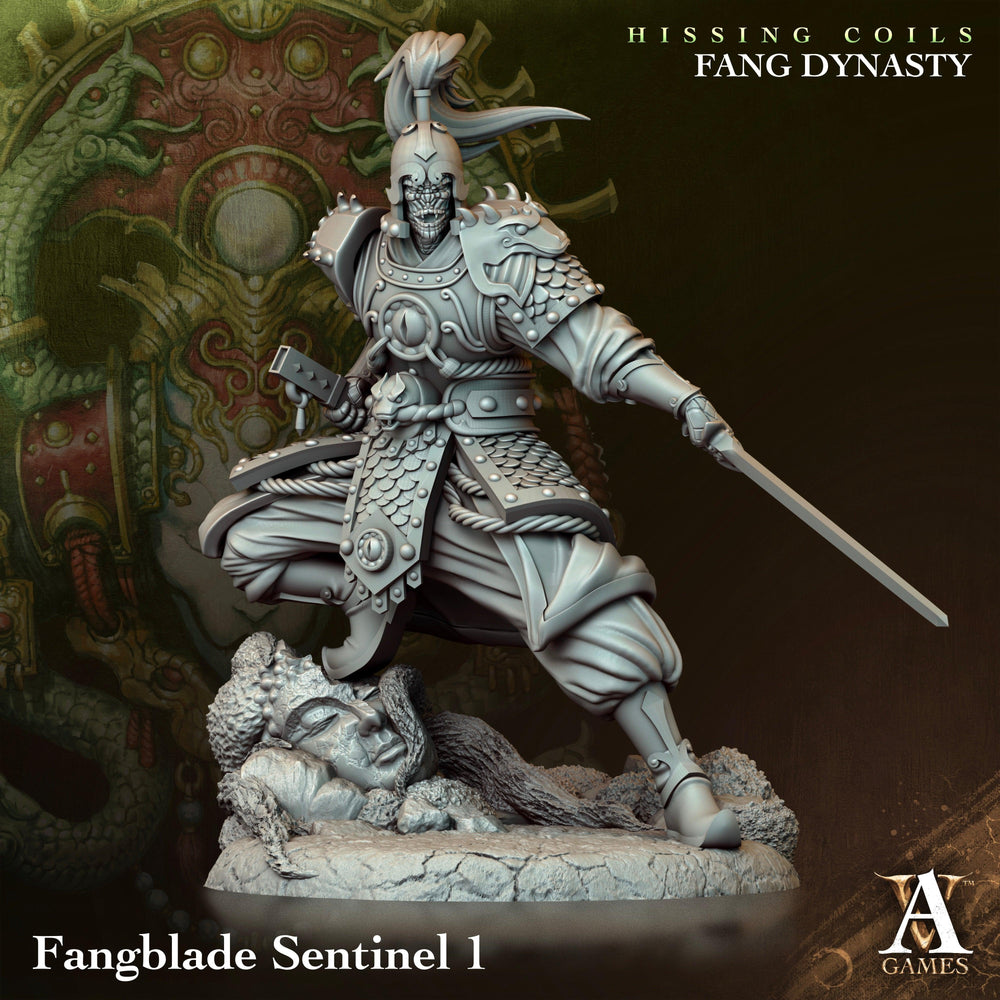 3D Printed Archvillain Games Hissing Coils - Fang Dynasty Fangblade Sentinel 28 32mm D&D (Online Only)