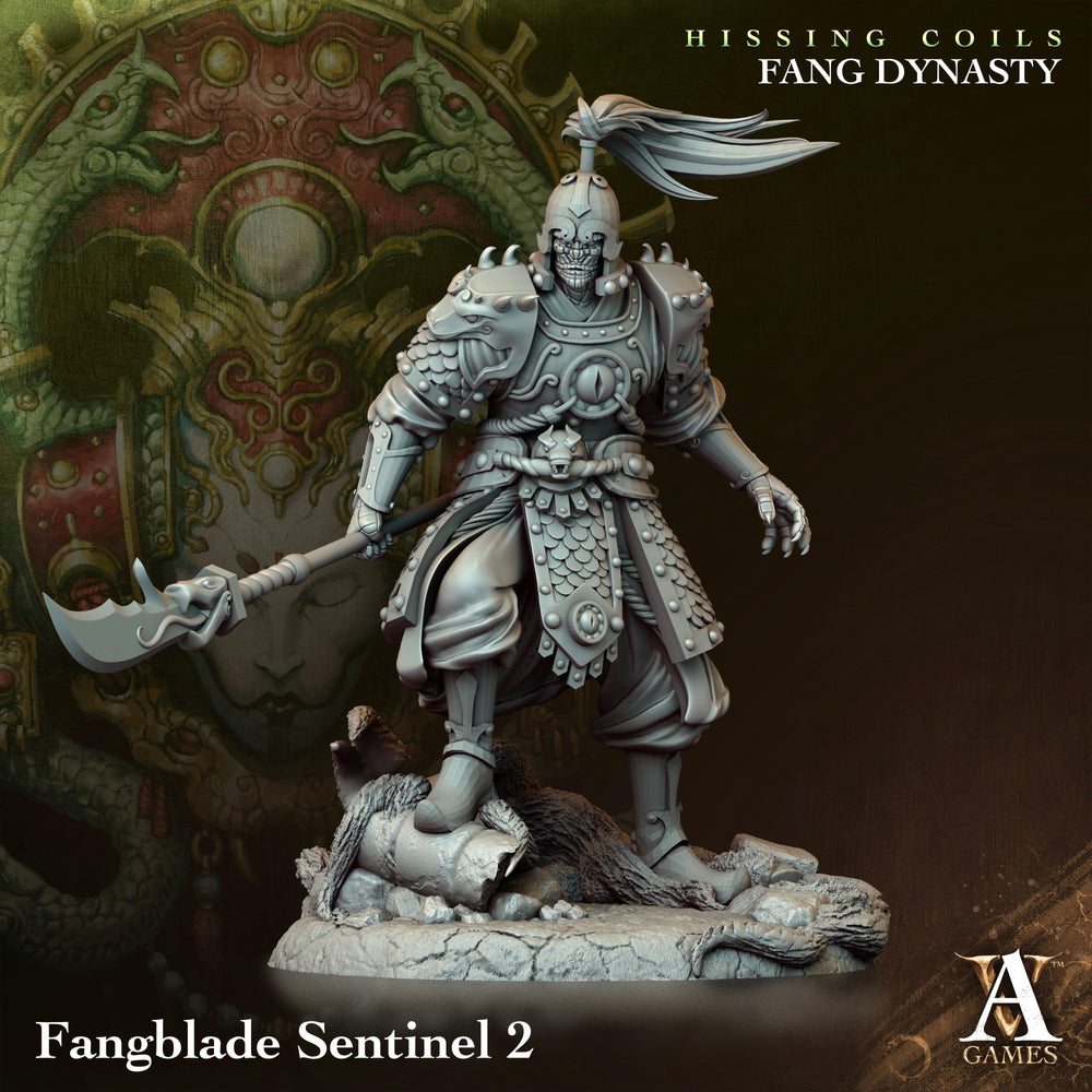3D Printed Archvillain Games Hissing Coils - Fang Dynasty Fangblade Sentinel 28 32mm D&D (Online Only)