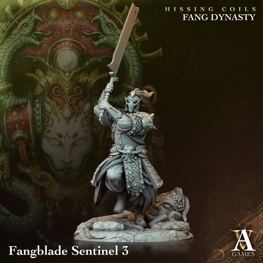 3D Printed Archvillain Games Hissing Coils - Fang Dynasty Fangblade Sentinel 28 32mm D&D (Online Only)