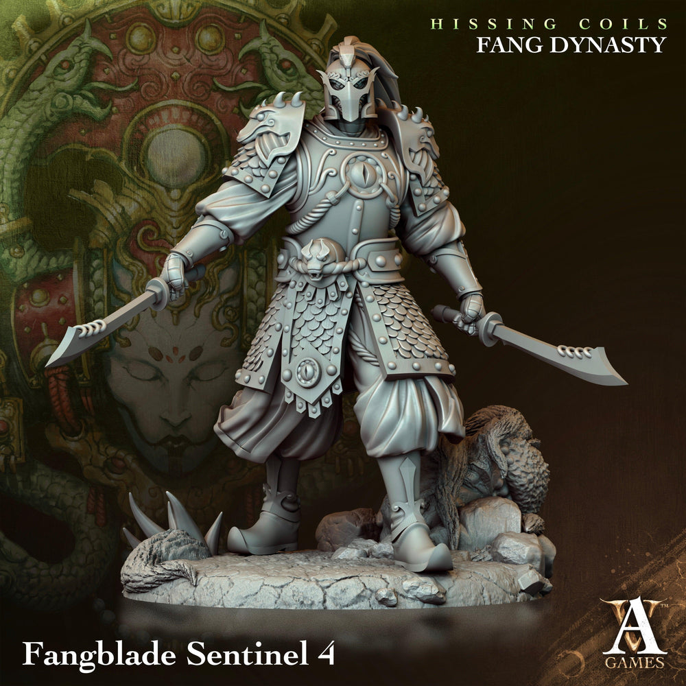 3D Printed Archvillain Games Hissing Coils - Fang Dynasty Fangblade Sentinel 28 32mm D&D (Online Only)