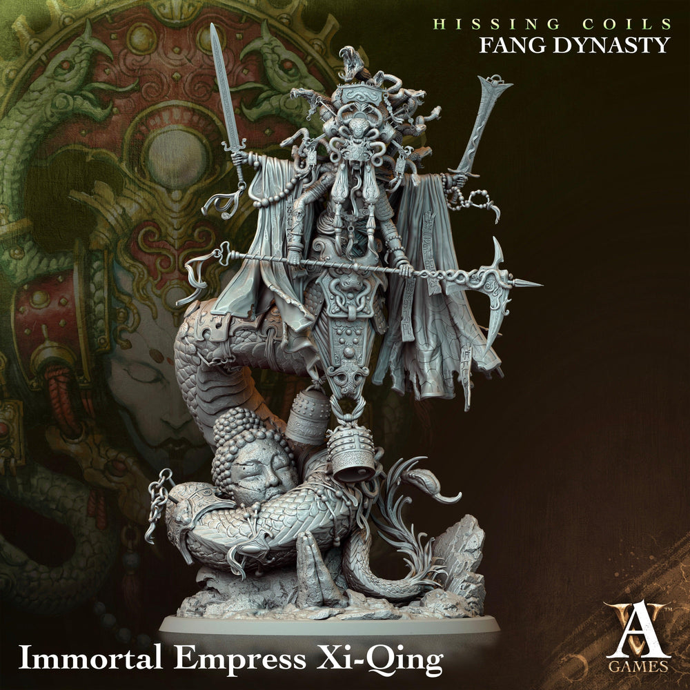 3D Printed Archvillain Games Hissing Coils - Fang Dynasty Immortal Empress Xi-Qing 28 32mm D&D (Online Only)