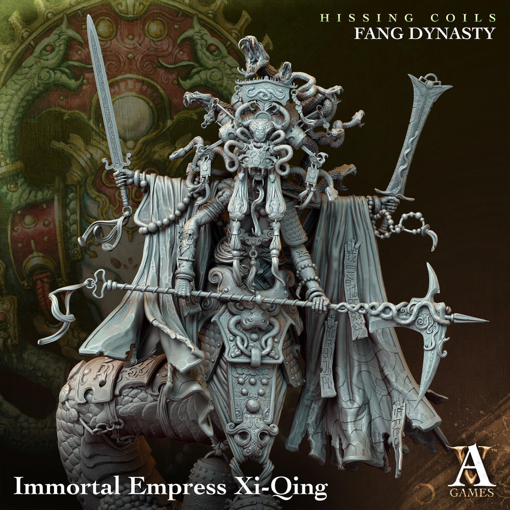 3D Printed Archvillain Games Hissing Coils - Fang Dynasty Immortal Empress Xi-Qing 28 32mm D&D (Online Only)