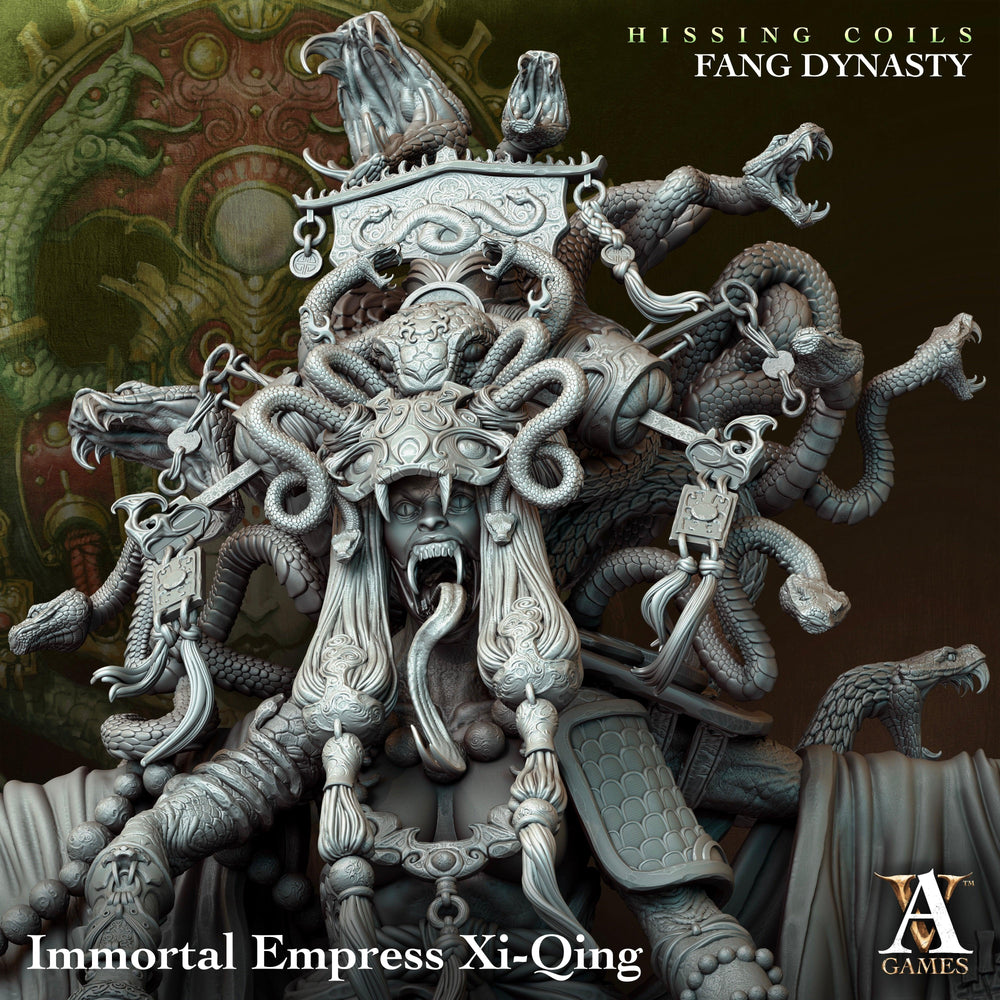 3D Printed Archvillain Games Hissing Coils - Fang Dynasty Immortal Empress Xi-Qing 28 32mm D&D (Online Only)