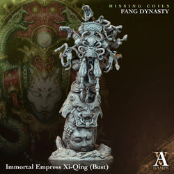 3D Printed Archvillain Games Hissing Coils - Fang Dynasty Immortal Empress Xi-Qing - Bust 28 32mm D&D (Online Only)