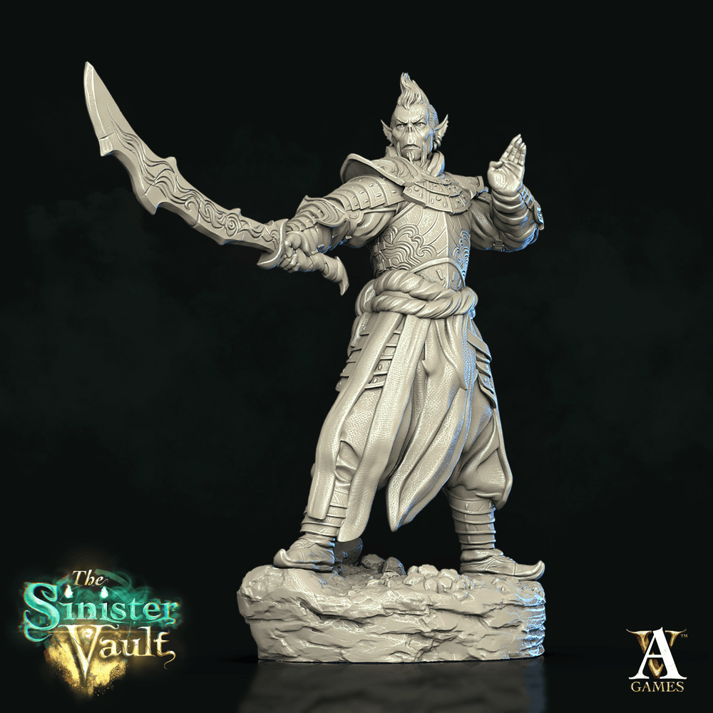 3D Printed Archvillain Games Khadan Gith Swordmaster The Sinister Vault 28 32mm D&D (Online Only)