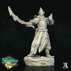 3D Printed Archvillain Games Khadan Gith Swordmaster The Sinister Vault 28 32mm D&D (Online Only)