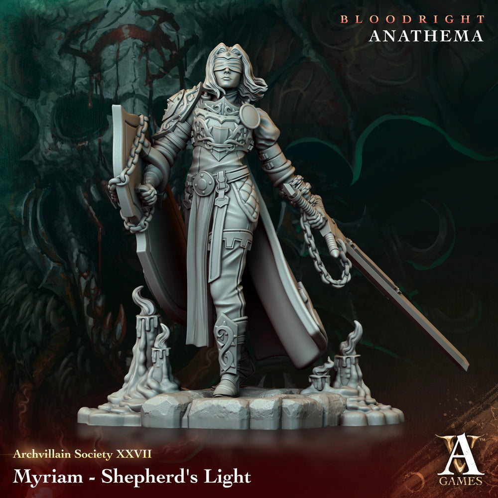 3D Printed Archvillain Games Myriam - Shepherd's Light Archvillain Society Vol. XXVIII 28 32mm D&D (Online Only)