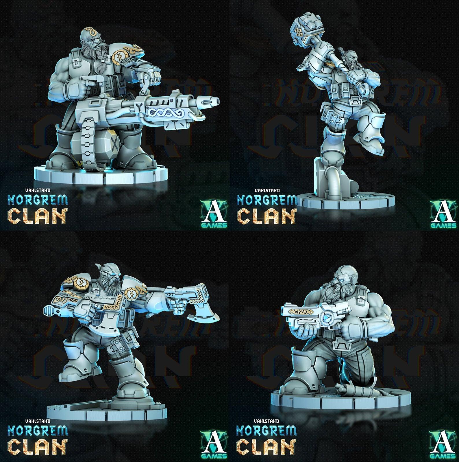 3D Printed Archvillain Games Norgrem Raiders Vahlstahd - Norgrem Clan 28 32mm D&D (Online Only)