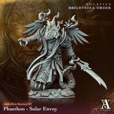 3D Printed Archvillain Games Phaethon - Solar Envoy Archvillain Bestiary Vol. III 28 32mm D&D (Online Only)