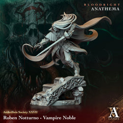 3D Printed Archvillain Games Roben Notturno - Vampire Noble Archvillain Society Vol. XXVIII 28 32mm D&D (Online Only)