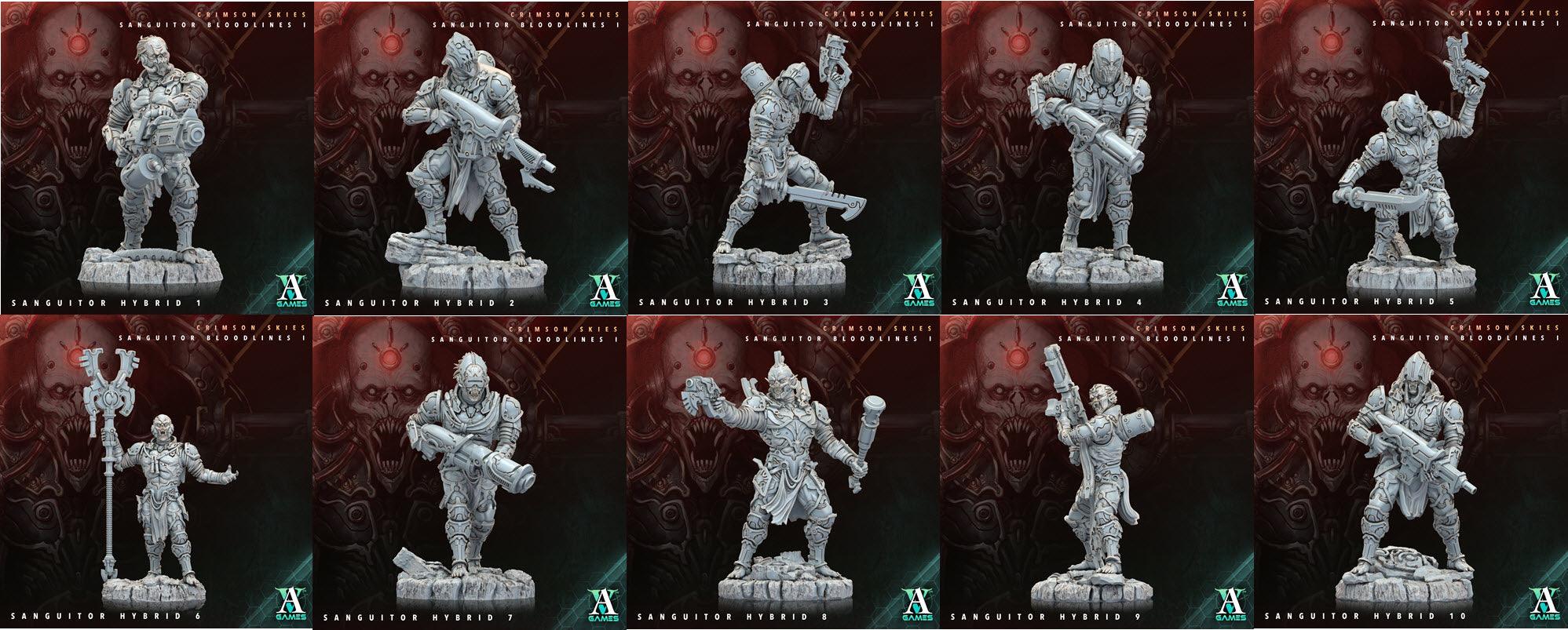 3D Printed Archvillain Games Sanguitor Hybrids Crimson Skies - Sanguitor Bloodlines Bloodright - Anathema 28 32mm D&D (Online Only)