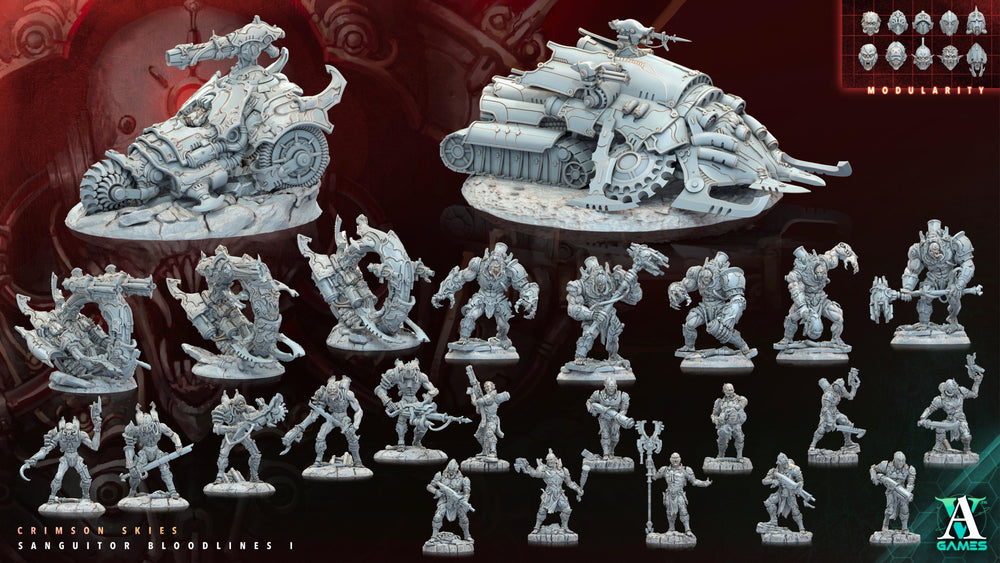 3D Printed Archvillain Games Sanguitor Interceptors Crimson Skies - Sanguitor Bloodlines Bloodright - Anathema 28 32mm D&D (Online Only)