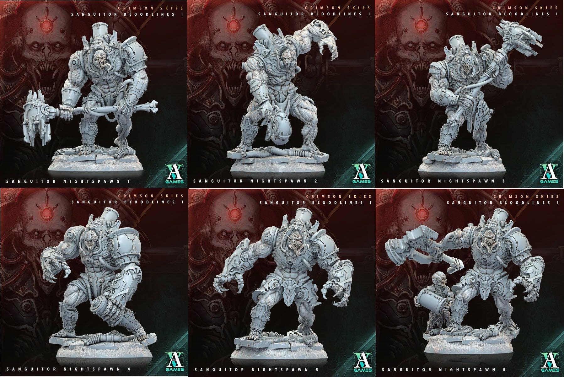 3D Printed Archvillain Games Sanguitor Nightspawn Crimson Skies - Sanguitor Bloodlines Bloodright - Anathema 28 32mm D&D (Online Only)