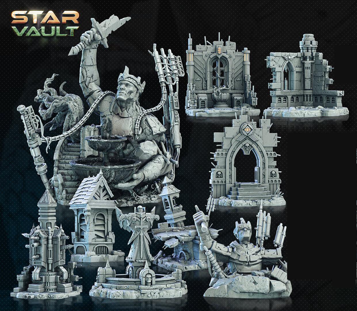3D Printed Archvillain Games Sci-Fi Diorama The Star Vault 28 32mm D&D (Online Only)