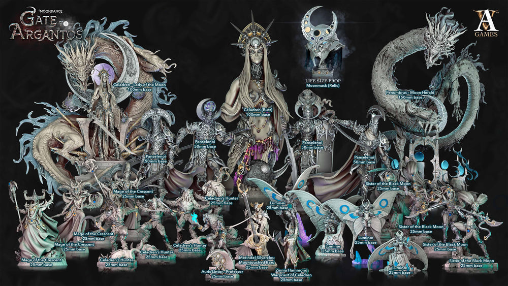 3D Printed Archvillain Games Sister Of The Black Moon Moondance - Gate to Argantos 28 32mm D&D (Online Only)