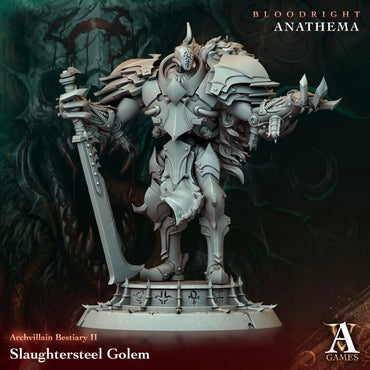 3D Printed Archvillain Games Slaughtersteel Golem Archvillain Bestiary Vol. II 28 32mm D&D (Online Only)