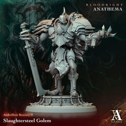 3D Printed Archvillain Games Slaughtersteel Golem Archvillain Bestiary Vol. II 28 32mm D&D (Online Only)