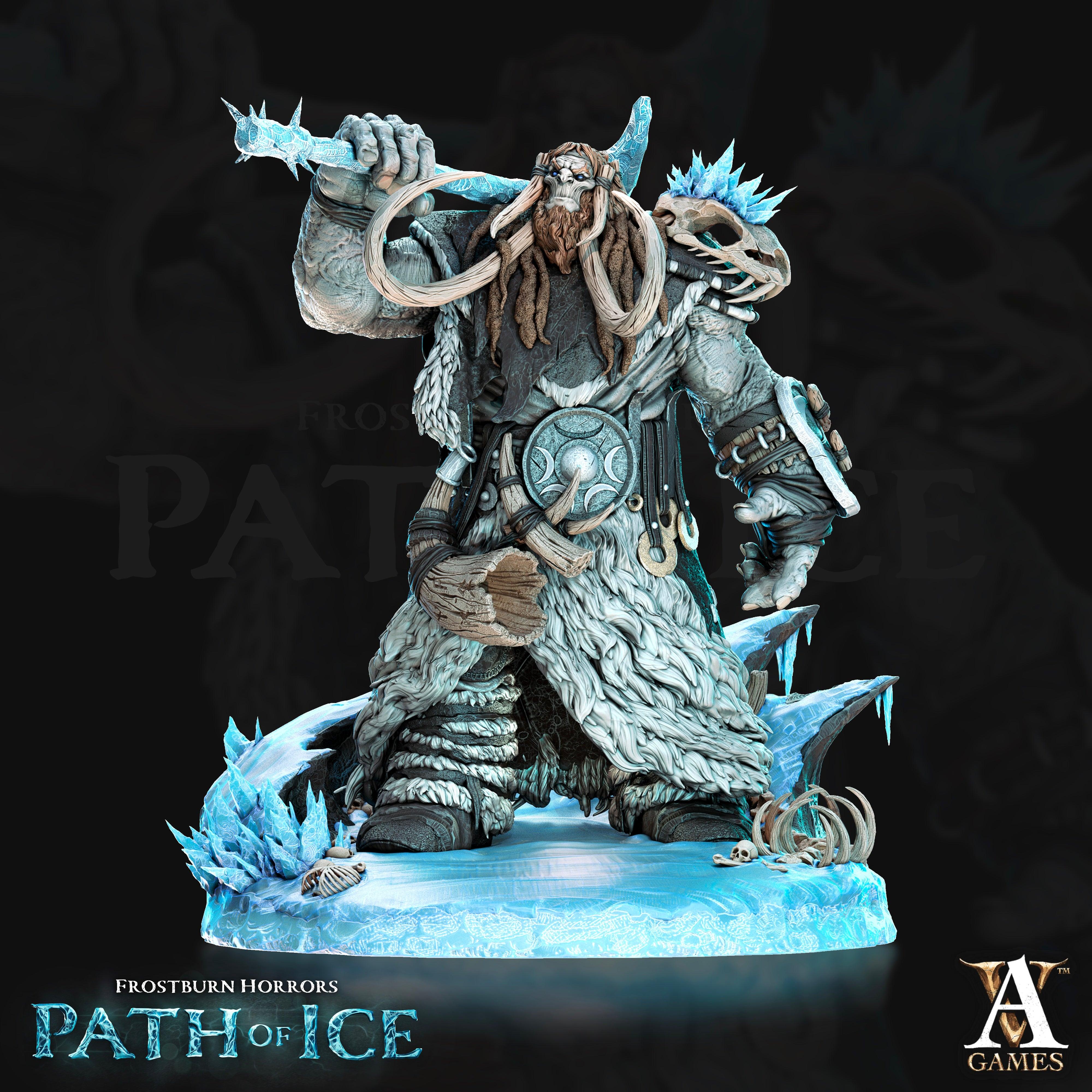 3D Printed Archvillain Games Soturi Herdlord of the Mammuti Frostburn Horrors - Path of Ice 28 32mm D&D (Online Only)