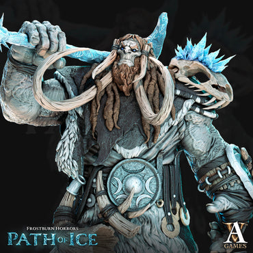 3D Printed Archvillain Games Soturi Herdlord of the Mammuti Frostburn Horrors - Path of Ice 28 32mm D&D (Online Only)