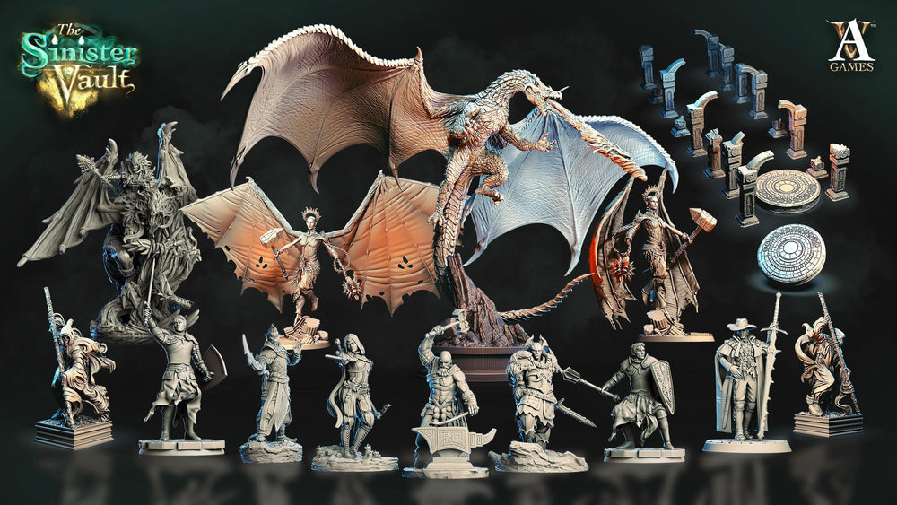 3D Printed Archvillain Games The Archvillain Statue The Sinister Vault 28 32mm D&D (Online Only)
