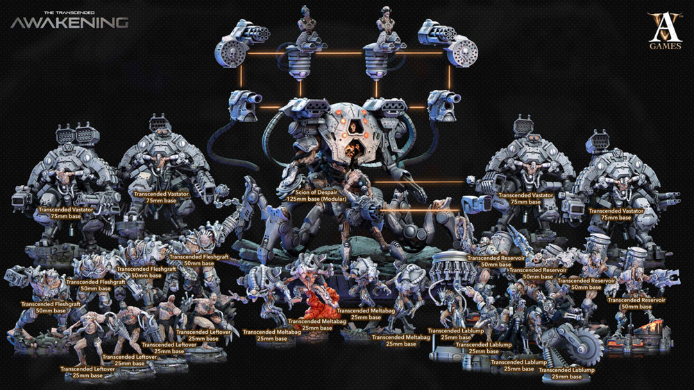 3D Printed Archvillain Games Trancended Reservoirs - The Transcended 28 32mm D&D (Online Only)