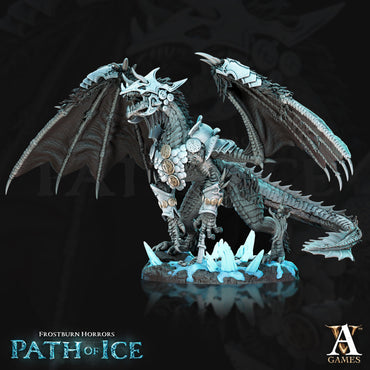 3D Printed Archvillain Games Valkoinen Blizzard Dragon Frostburn Horrors - Path of Ice 28 32mm D&D (Online Only)
