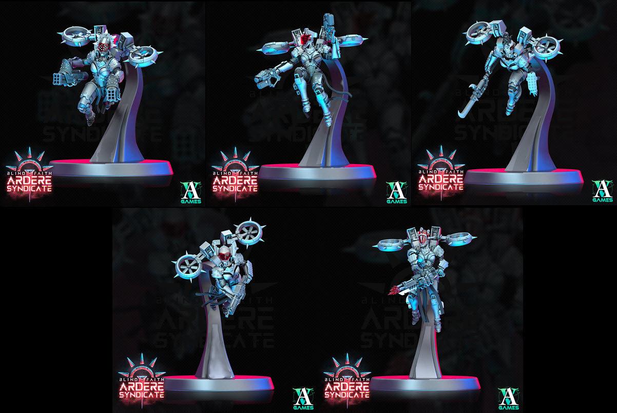 3D Printed Archvillain Games Valkyries Clean Base Set Arderite Valkyries Blind Faith - Ardere Syndicate 28 32mm D&D (Online Only)