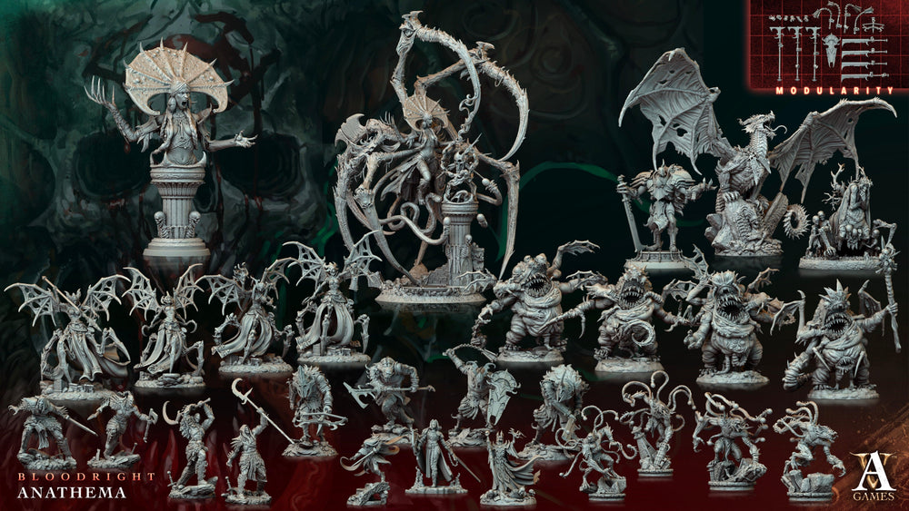 3D Printed Archvillain Games Voidblood Loathkin Bloodright - Anathema 28 32mm D&D (Online Only)