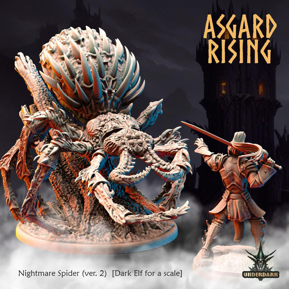 3D Printed Asgard Nightmare Spider Version 2 28 32 mm Wargaming DnD (Online Only)