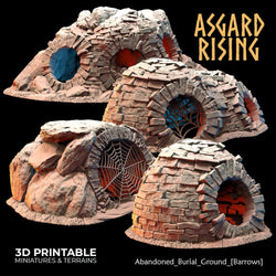 3D Printed Asgard Rising Abandoned Burial Ground Burrows 28 32 mm Wargaming DnD (Online Only)