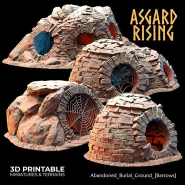 3D Printed Asgard Rising Abandoned Burial Ground Burrows 28 32 mm Wargaming DnD (Online Only)
