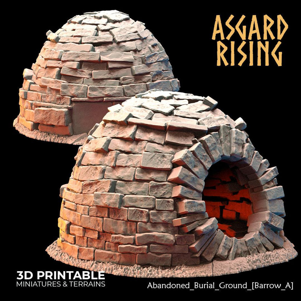 3D Printed Asgard Rising Abandoned Burial Ground Burrows 28 32 mm Wargaming DnD (Online Only)